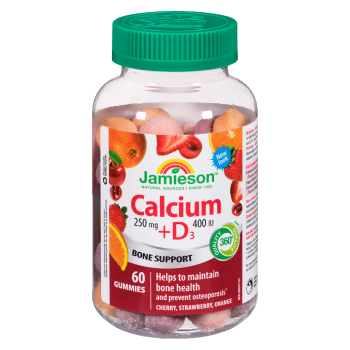 Jamieson Calcium + D₃ 250 mg 400 IU 60 Gummies