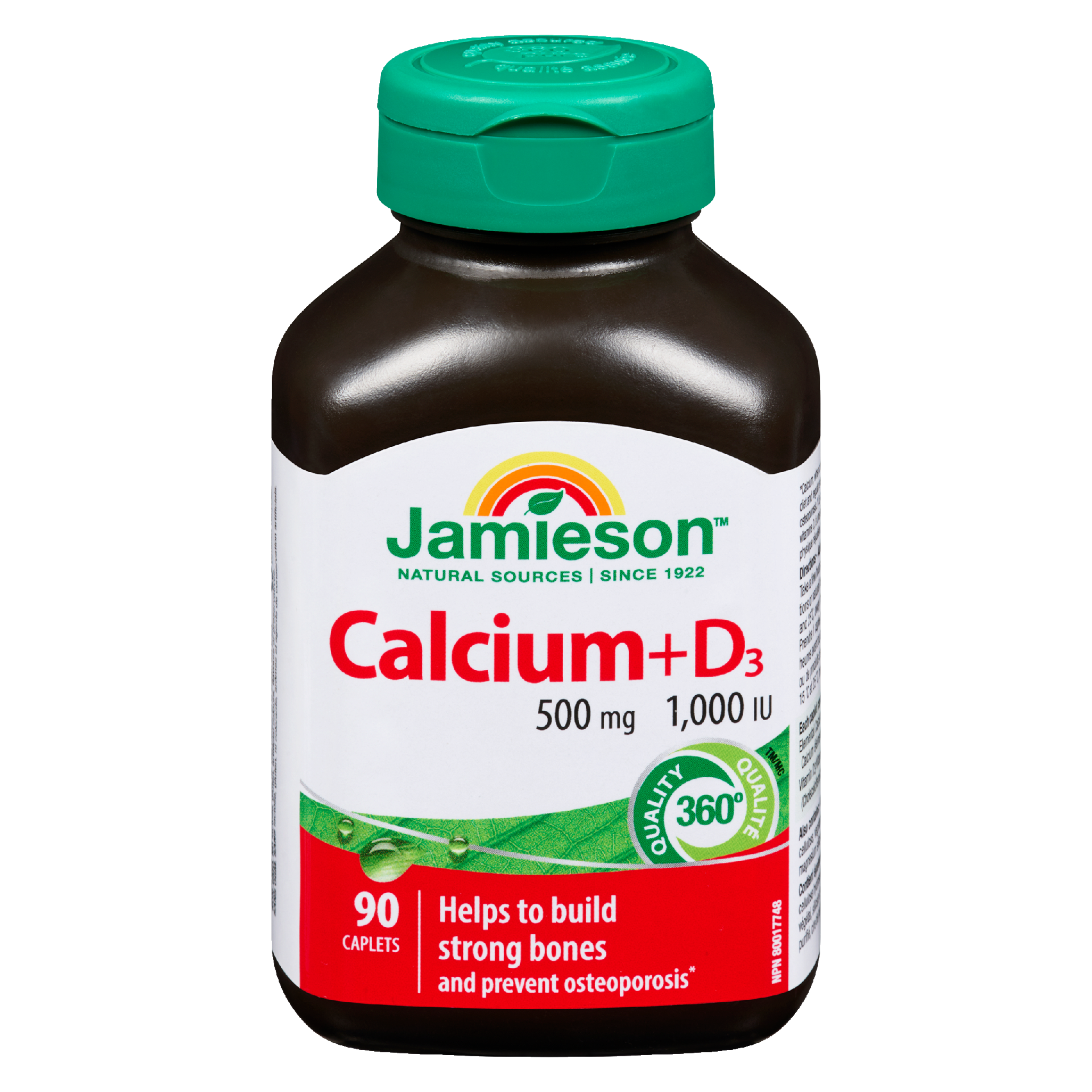 Jamieson Calcium + D₃ 500 mg 1,000 IU 90 Caplets