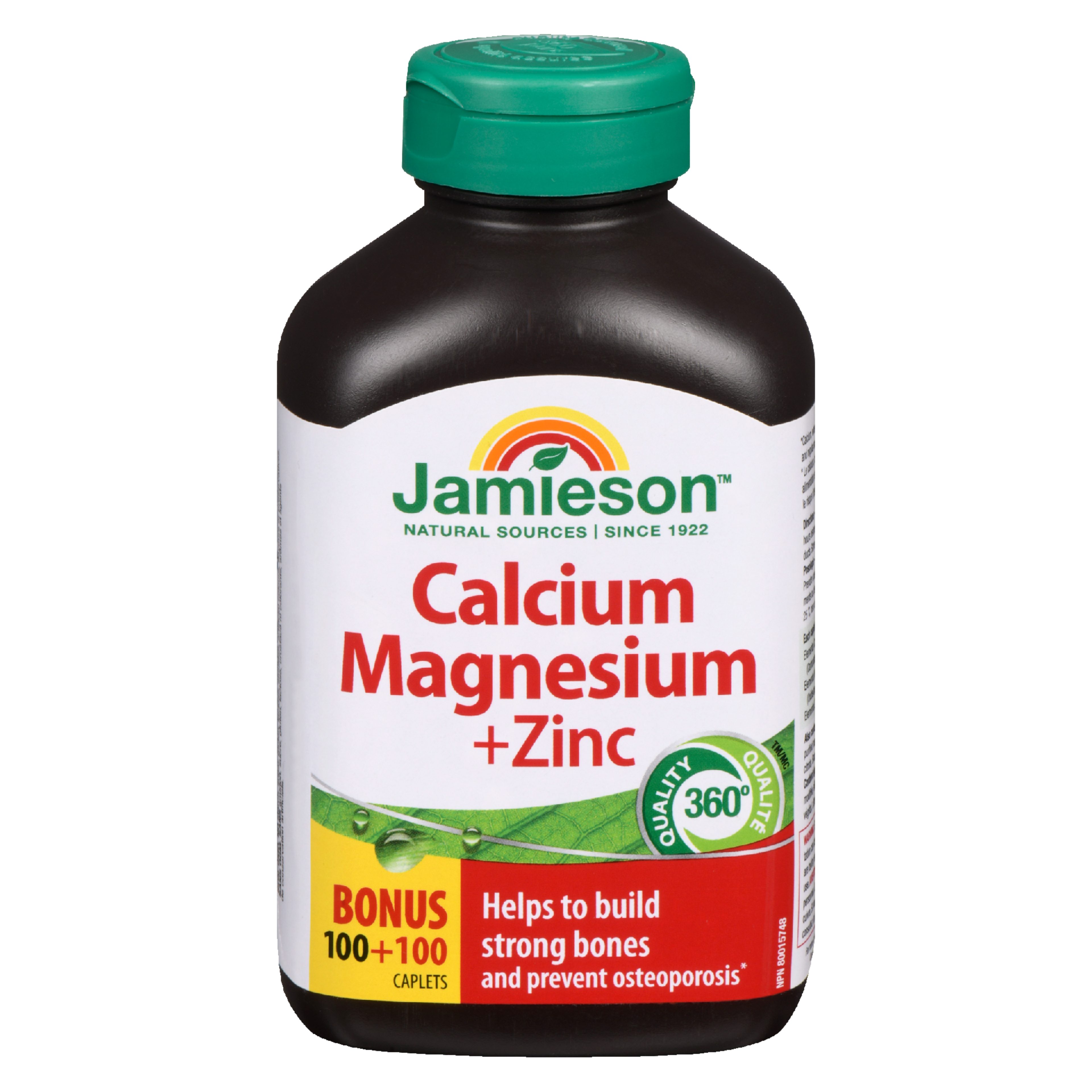Jamieson Calcium Magnesium + Zinc Bonus 100+100 Caplets