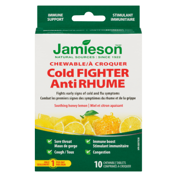 Jamieson Chewable Cold Fighter Soothing Honey Lemon 10 Chewable Tablets