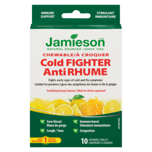 Jamieson Chewable Cold Fighter Soothing Honey Lemon 10 Chewable Tablets