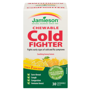 Jamieson Chewable Cold Fighter Soothing Honey Lemon 30 Chewable Tablets