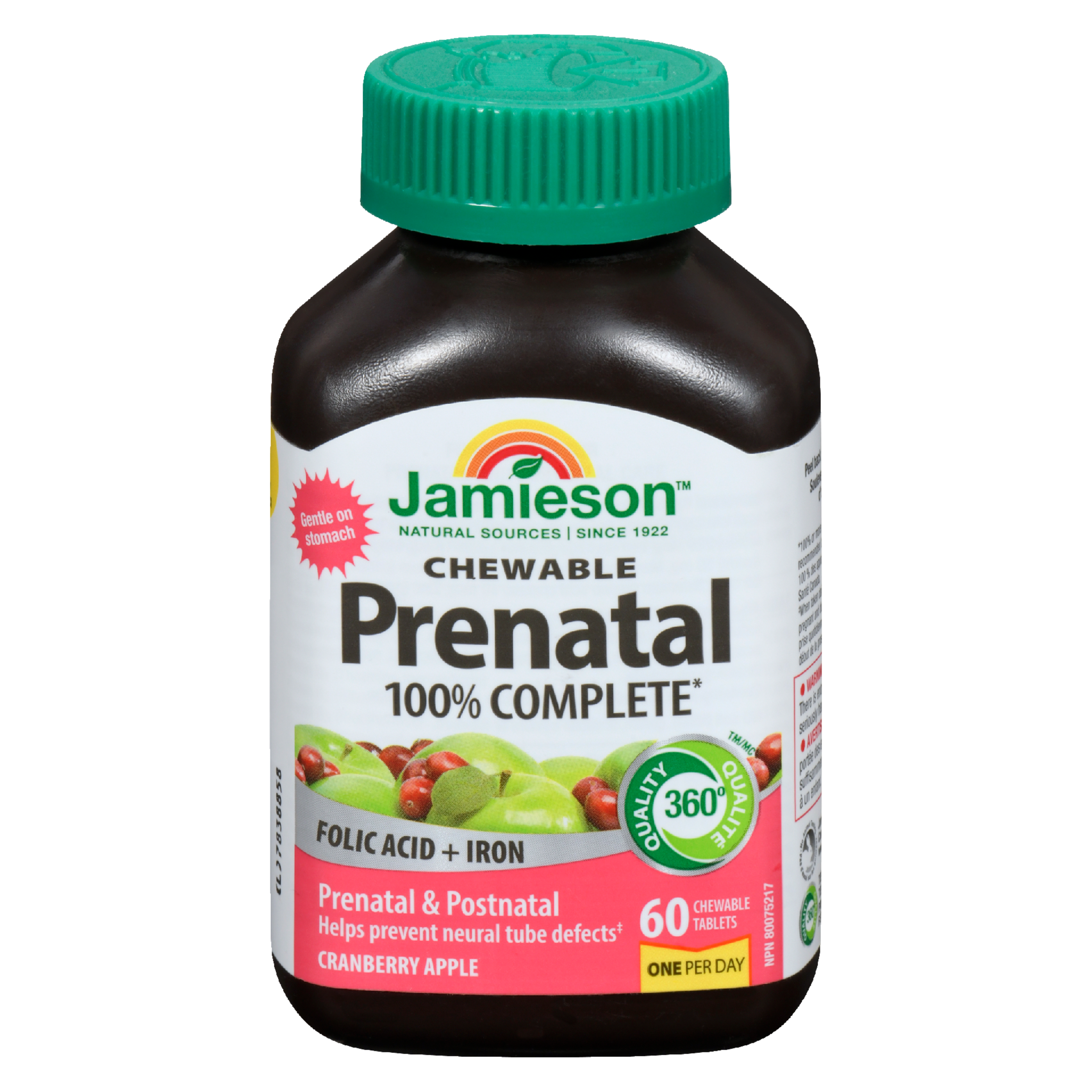 Jamieson Chewable Prenatal 100% Complete Cranberry Apple 60 Chewable Tablets