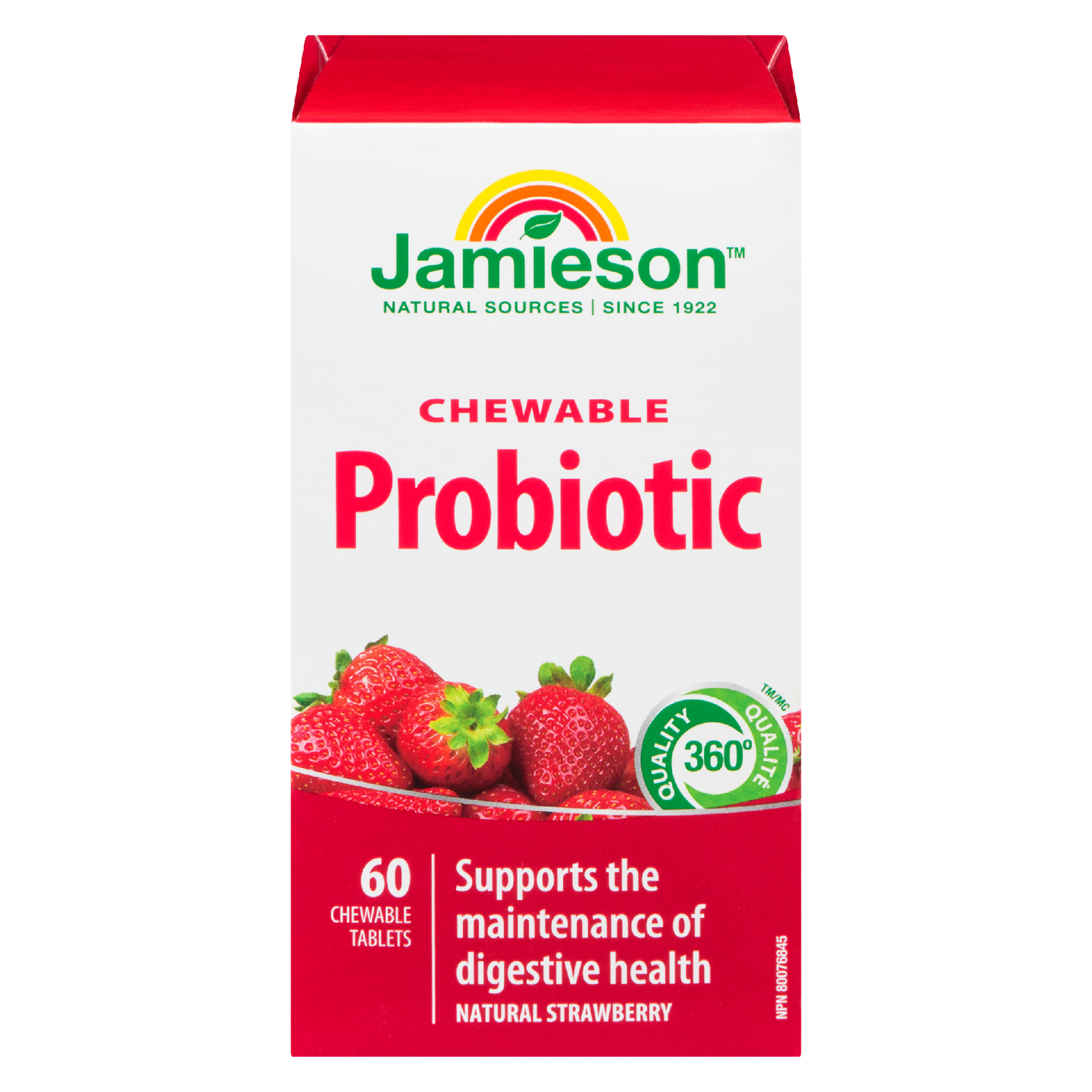 Jamieson Chewable Probiotic Natural Strawberry 60 Chewable Tablets