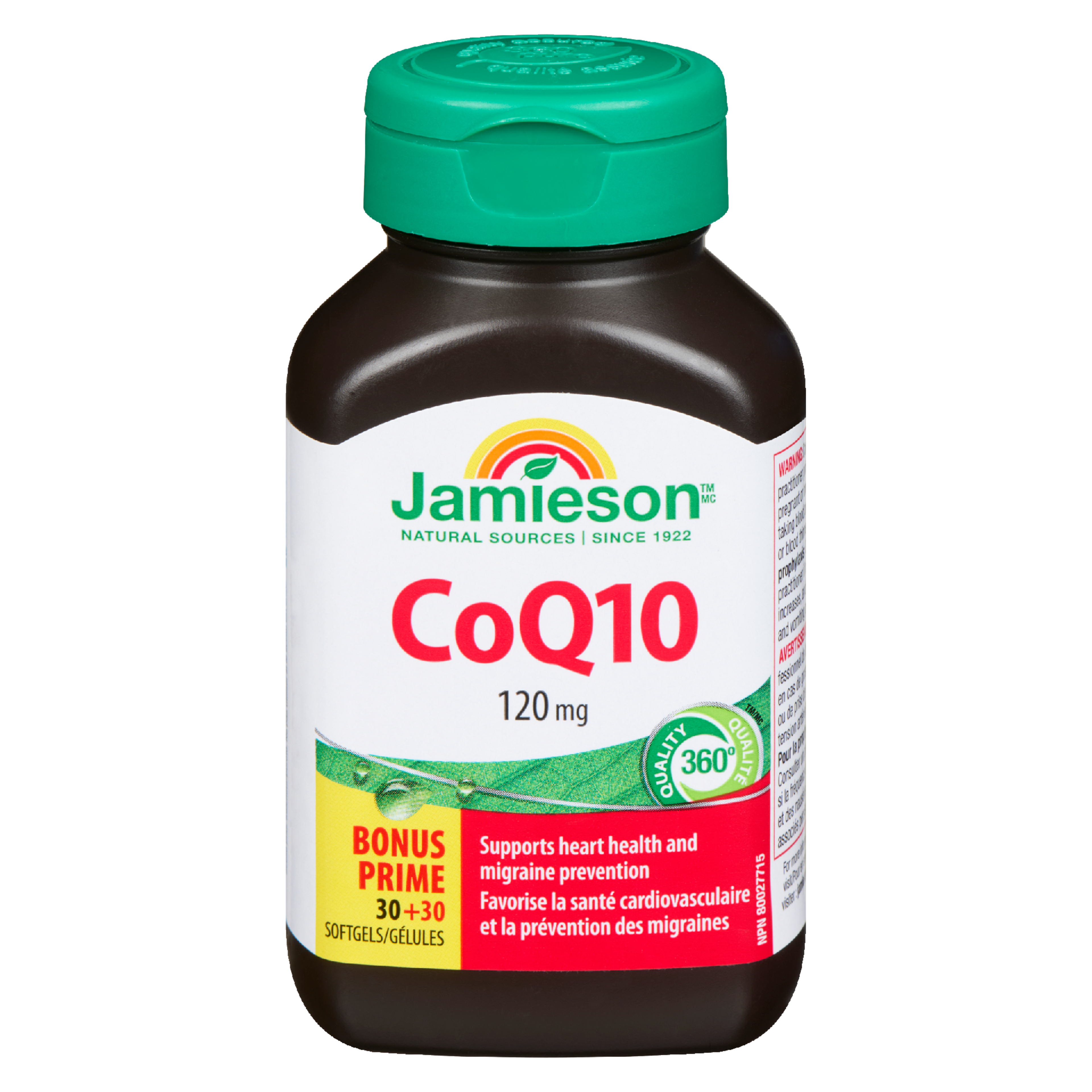 Jamieson CoQ10 120 mg Bonus 30+30 Softgels