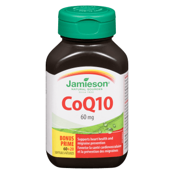 Jamieson CoQ10 60 mg Bonus 60+20 Softgels