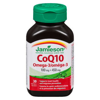 Jamieson CoQ10 Omega-3 100 mg + 450 mg 30 Softgels