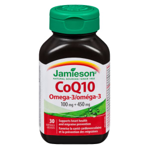 Jamieson CoQ10 Omega-3 100 mg + 450 mg 30 Softgels