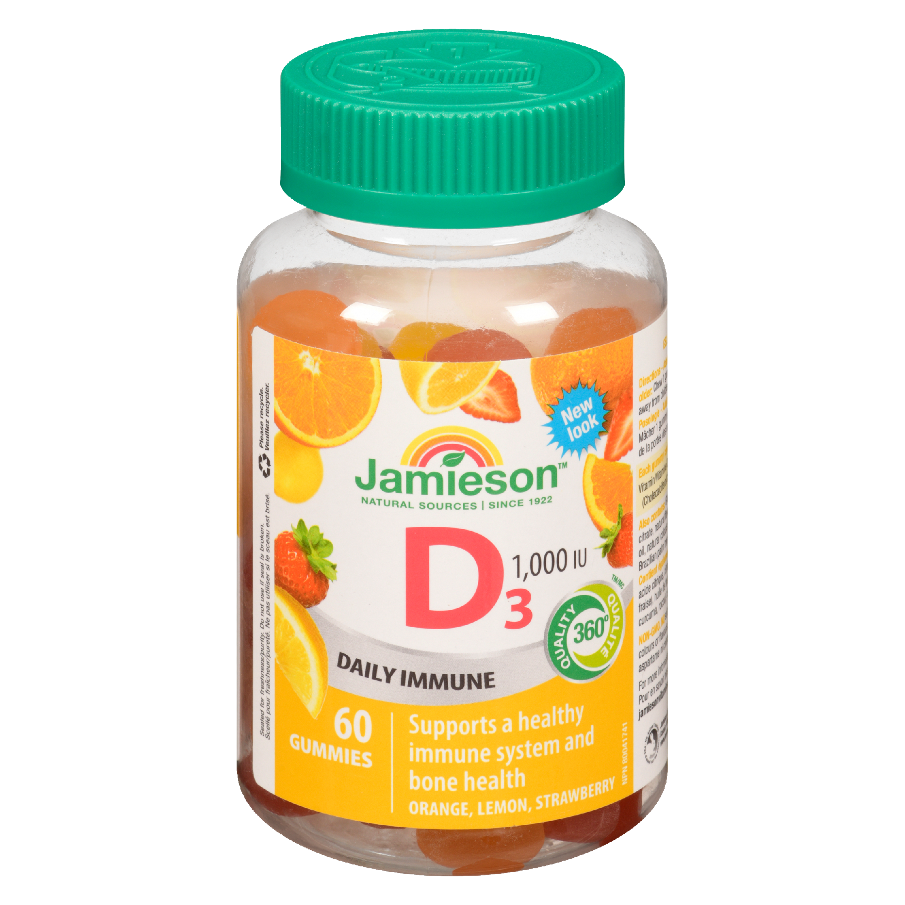 Jamieson D₃ 1,000 IU Orange, Lemon, Strawberry 60 Gummies