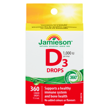 Jamieson D₃ Drops 1,000 IU 360 Liquid Drops 11.4 ml