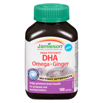 Jamieson DHA Omega+Ginger High Potency 100 Softgels