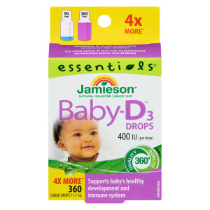 Jamieson Essentials Baby-D₃ Drops 400 IU 360 Liquid Drops 11.7 ml
