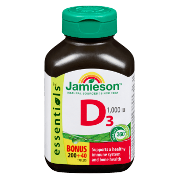 Jamieson Essentials D₃ 1,000 IU Bonus 200+40 Tablets