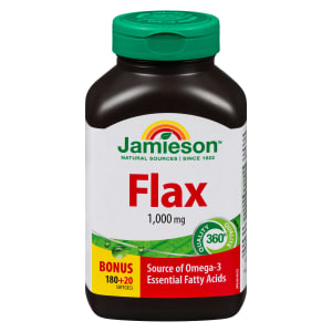 Jamieson Flax 1,000 mg Bonus 180+20 Softgels