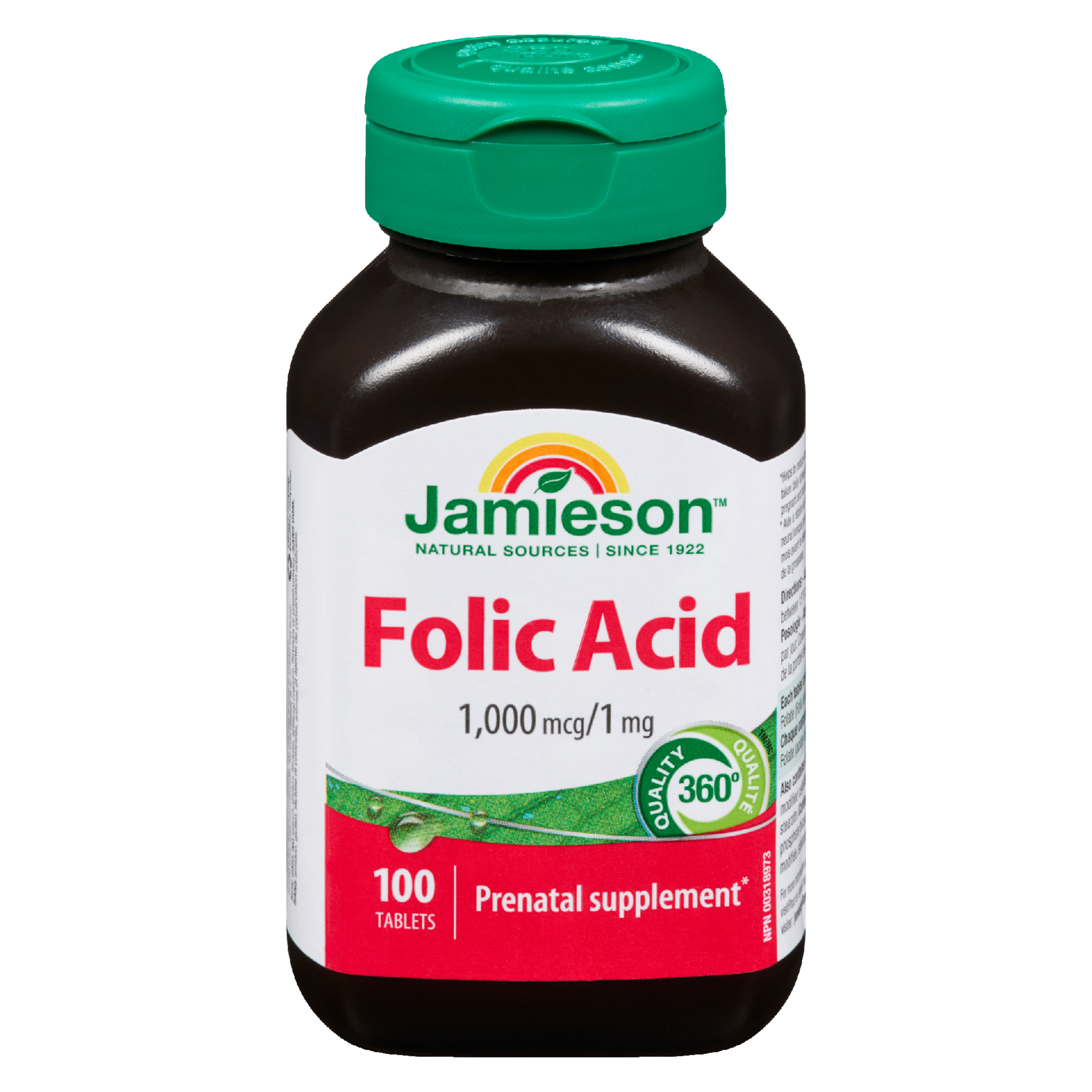 Jamieson Folic Acid 1,000 mcg/1 mg 100 Tablets