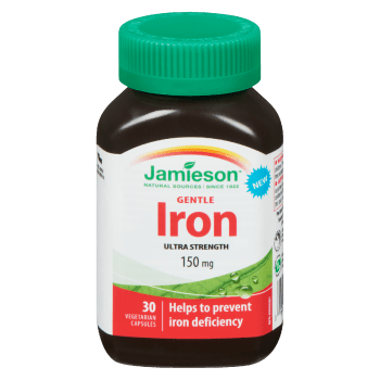 Jamieson Gentle Iron Ultra Strength 150 mg 30 Vegetarian Capsules