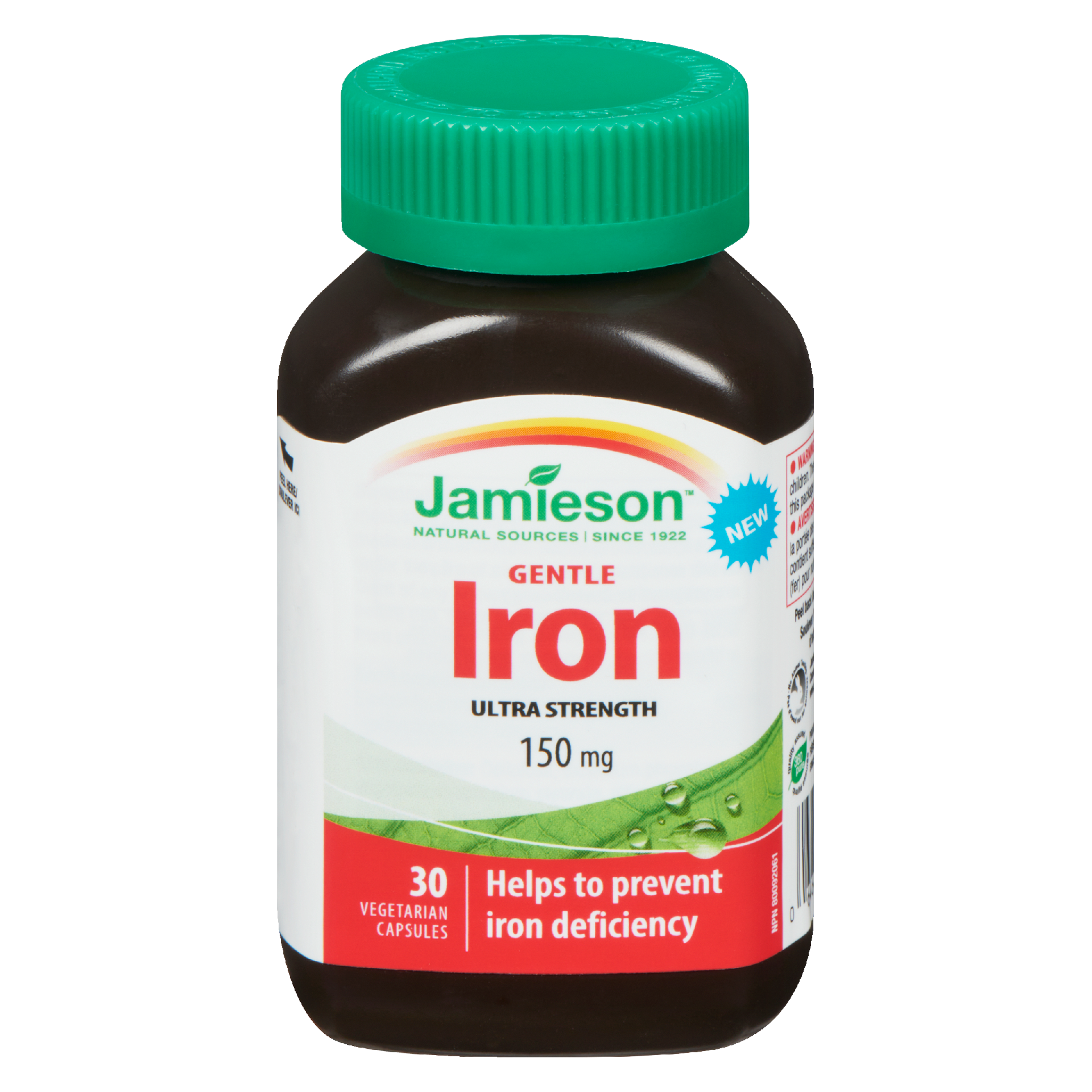Jamieson Gentle Iron Ultra Strength 150 mg 30 Vegetarian Capsules