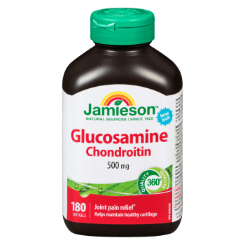 Jamieson Glucosamine Chondroitin Regular Strength 500 mg 180 Softgels