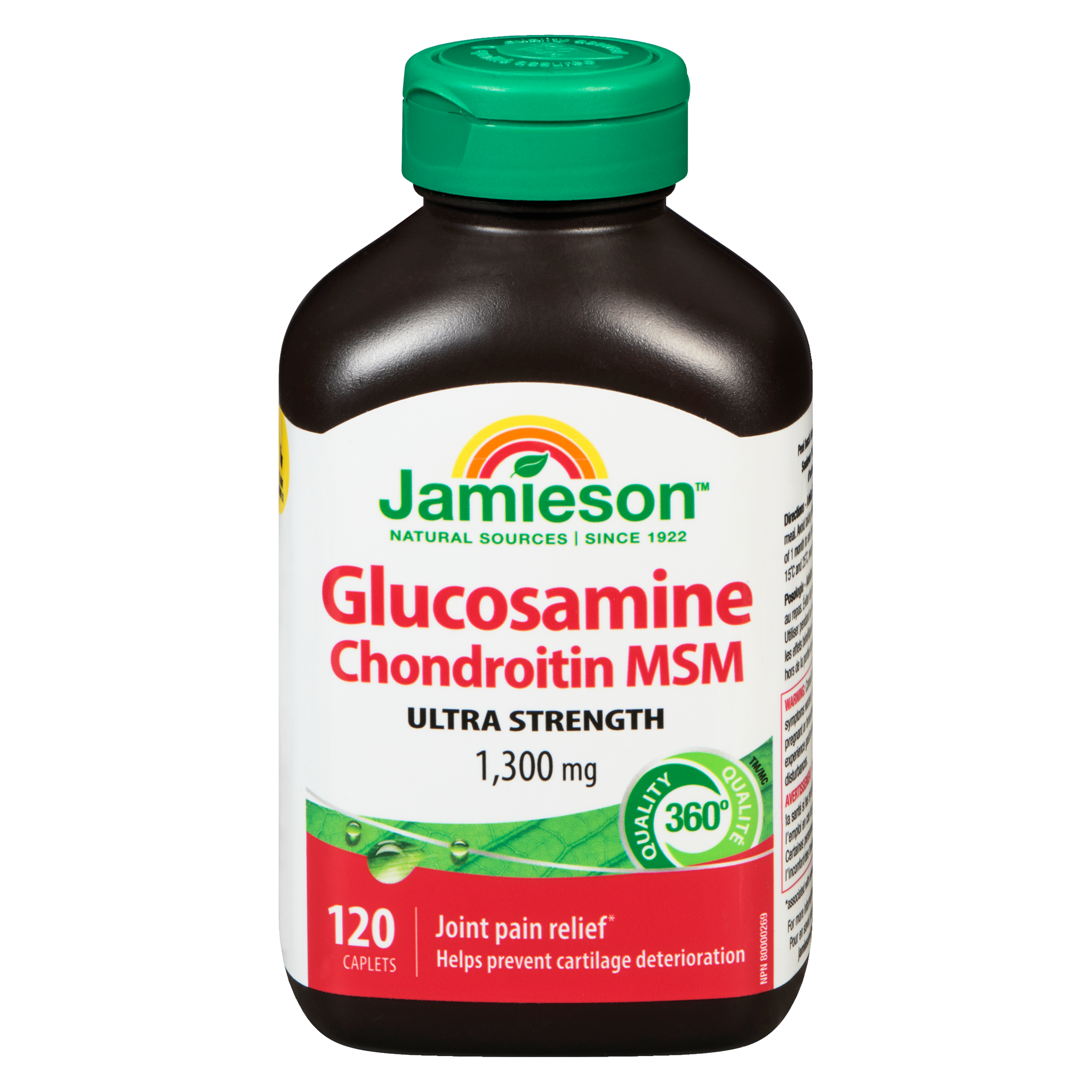 Jamieson Glucosamine Chondroitin MSM Ultra Strength 1,300 mg 120 Caplets