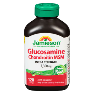 Jamieson Glucosamine Chondroitin MSM Ultra Strength 1,300 mg 120 Caplets
