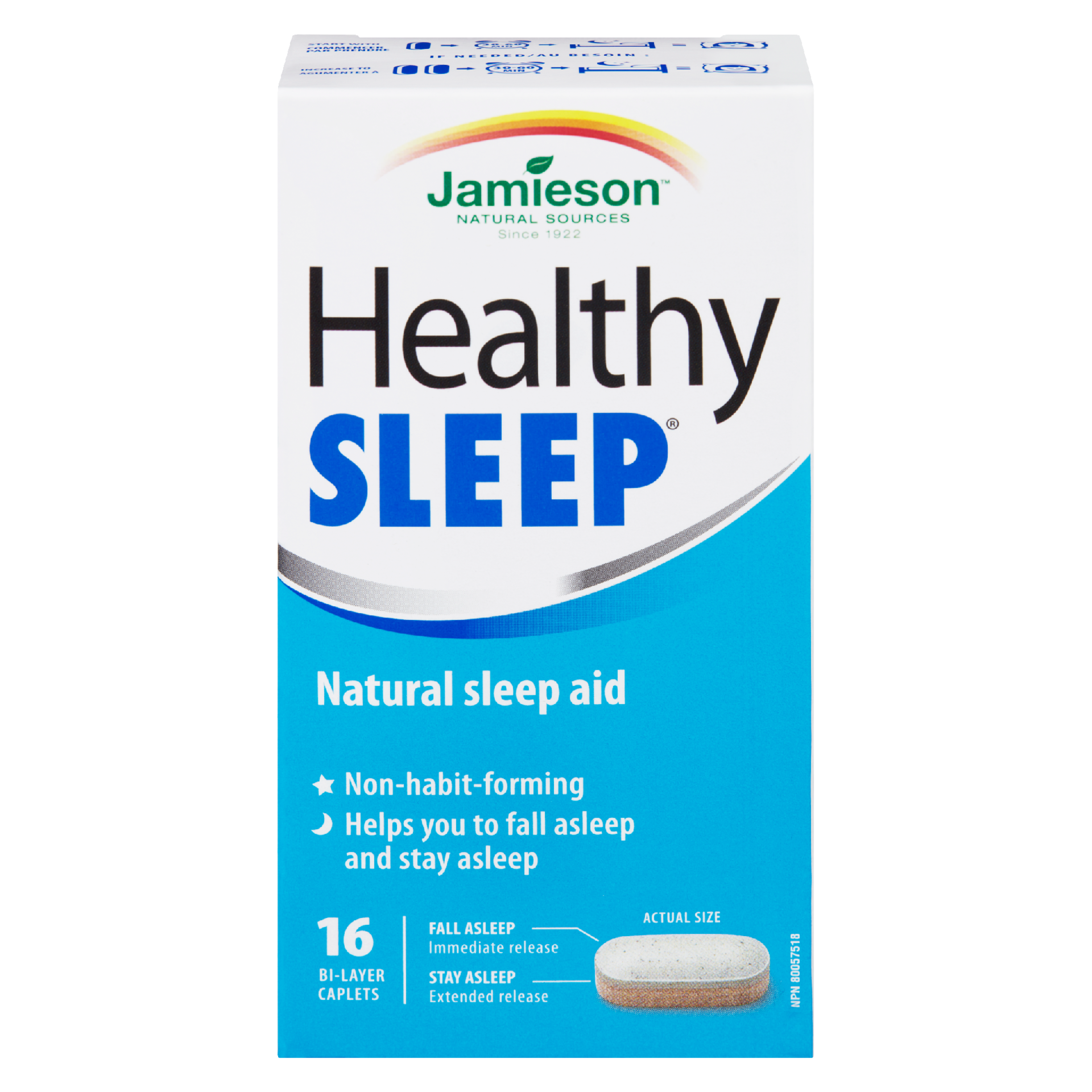 Jamieson Healthy Sleep Natural Sleep Aid 16 Bi-Layer Caplets