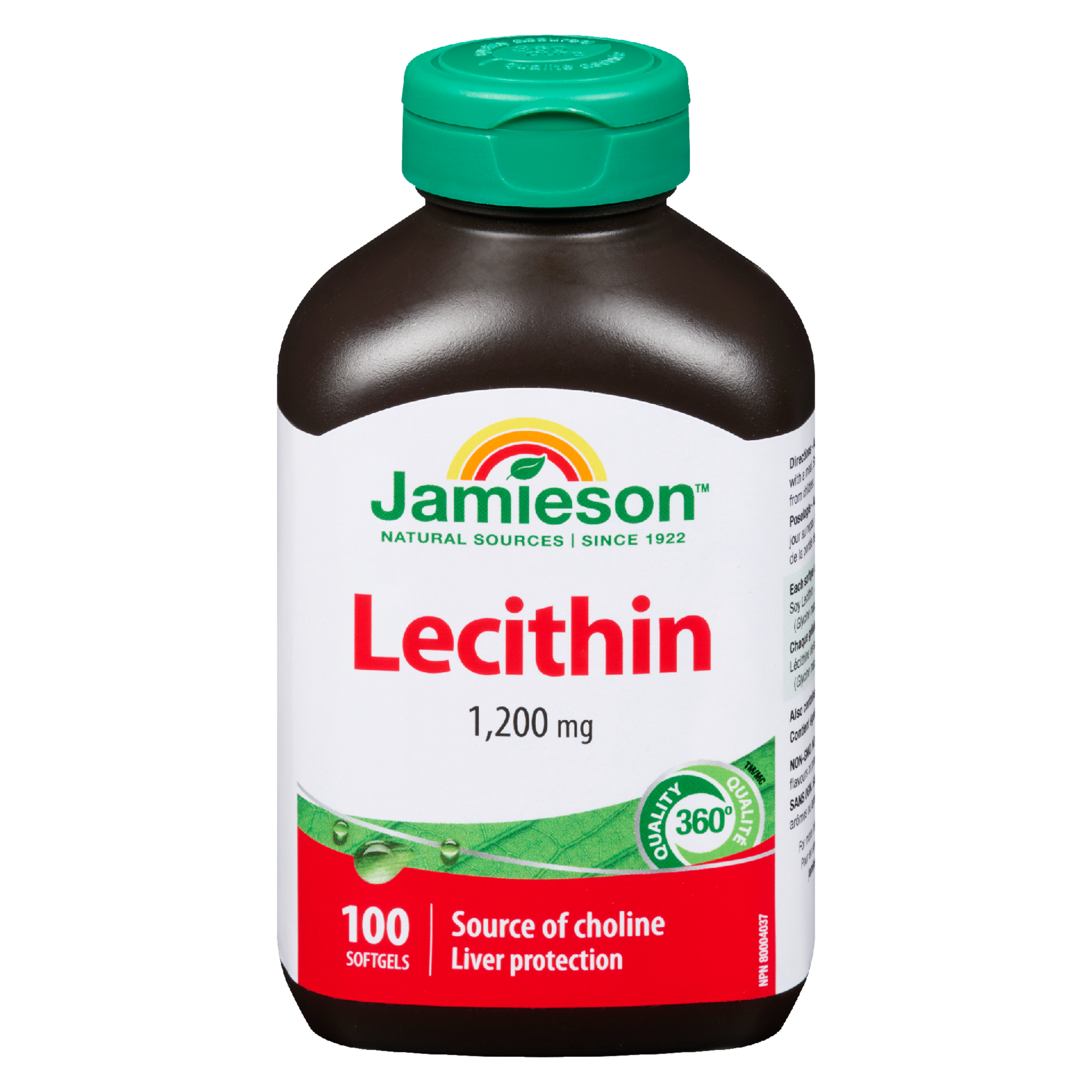 Jamieson Lecithin 1,200 mg 100 Softgels