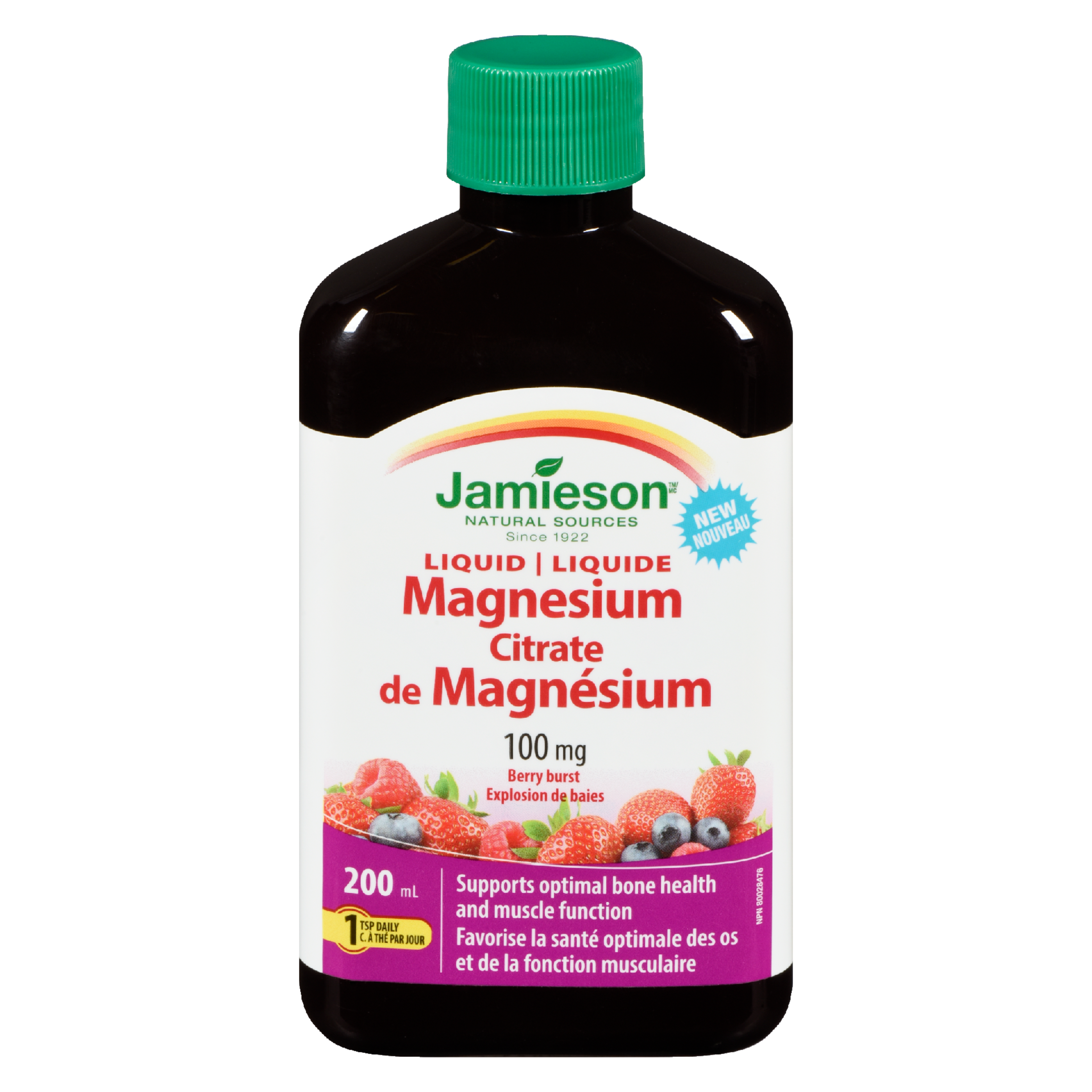 Jamieson Liquid Magnesium Citrate Berry Burst 100 mg 200 ml