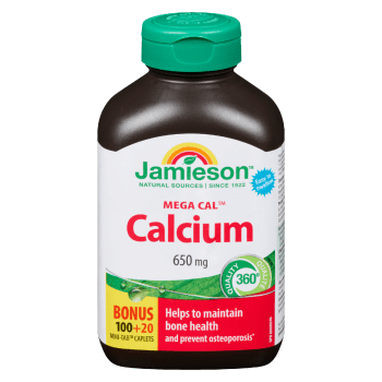 Jamieson Mega Cal Calcium 650 mg Bonus 100+20 Mini-Tab Caplets