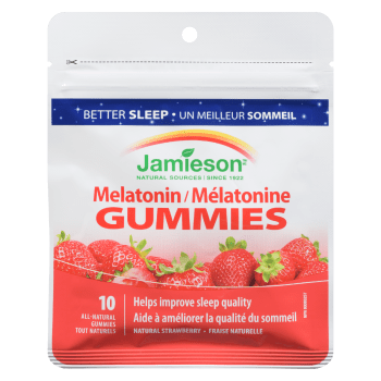 Jamieson Melatonin Gummies Natural Strawberry 10 All-Natural Gummies