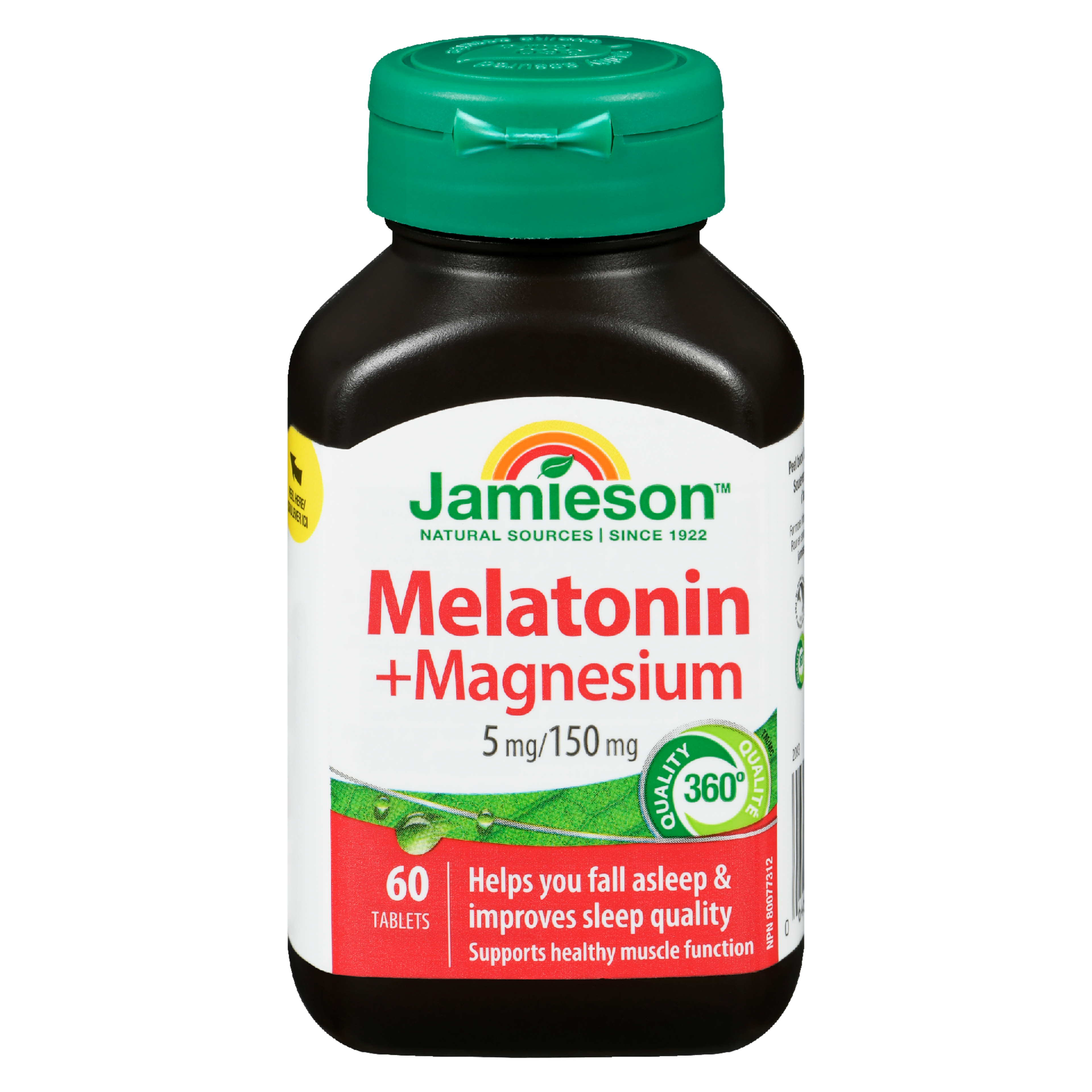 Jamieson Melatonin + Magnesium 5 mg/150 mg 60 Tablets