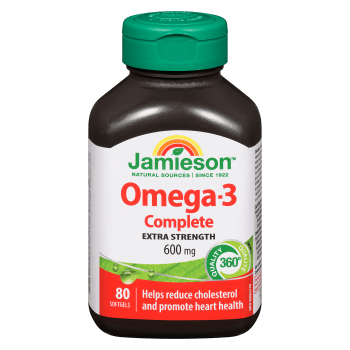 Jamieson Omega-3 Complete Extra Strength 600 mg 80 Softgels