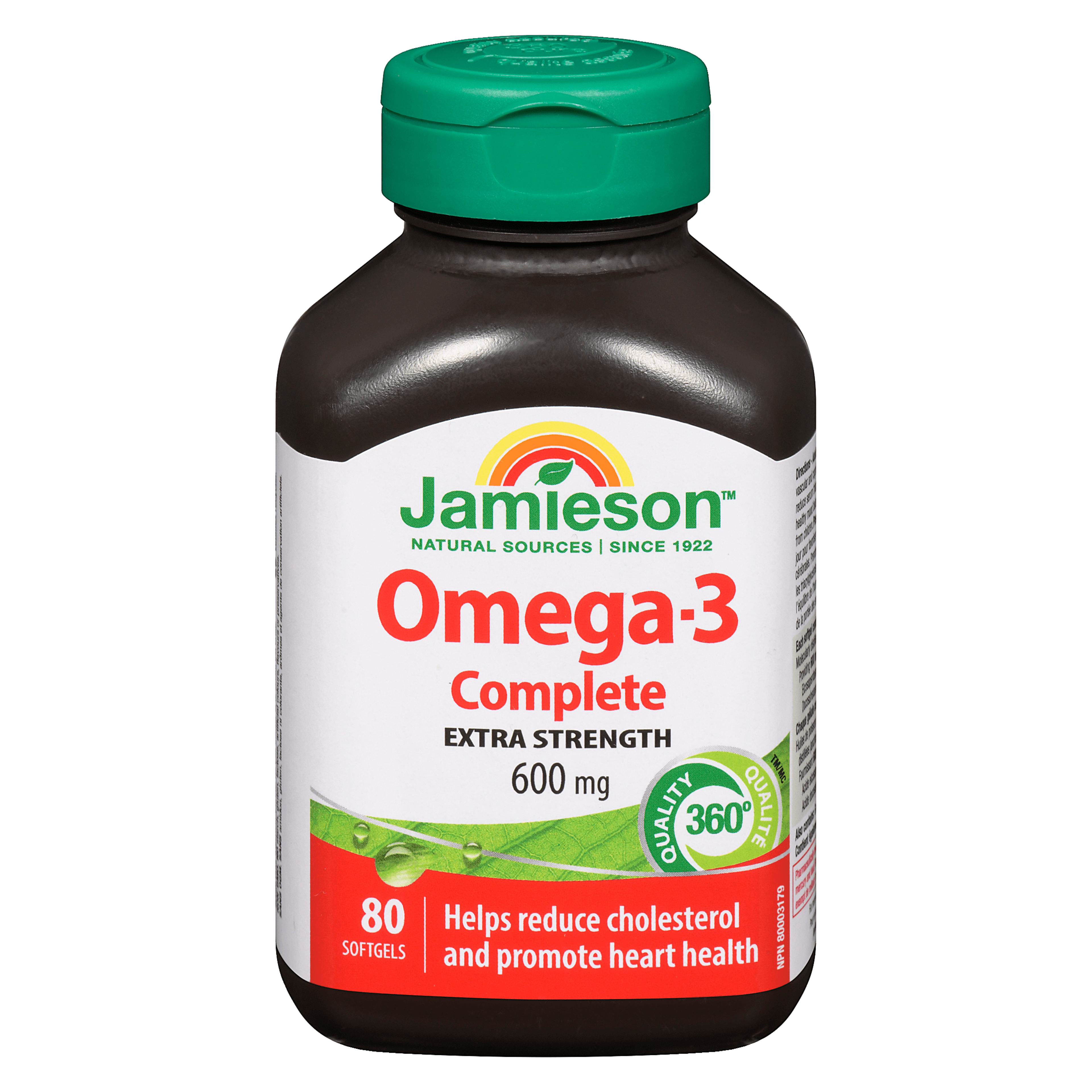 Jamieson Omega-3 Complete Extra Strength 600 mg 80 Softgels