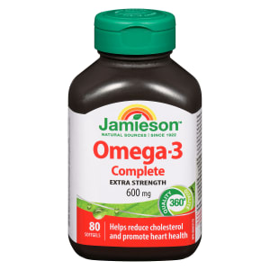 Jamieson Omega-3 Complete Extra Strength 600 mg 80 Softgels