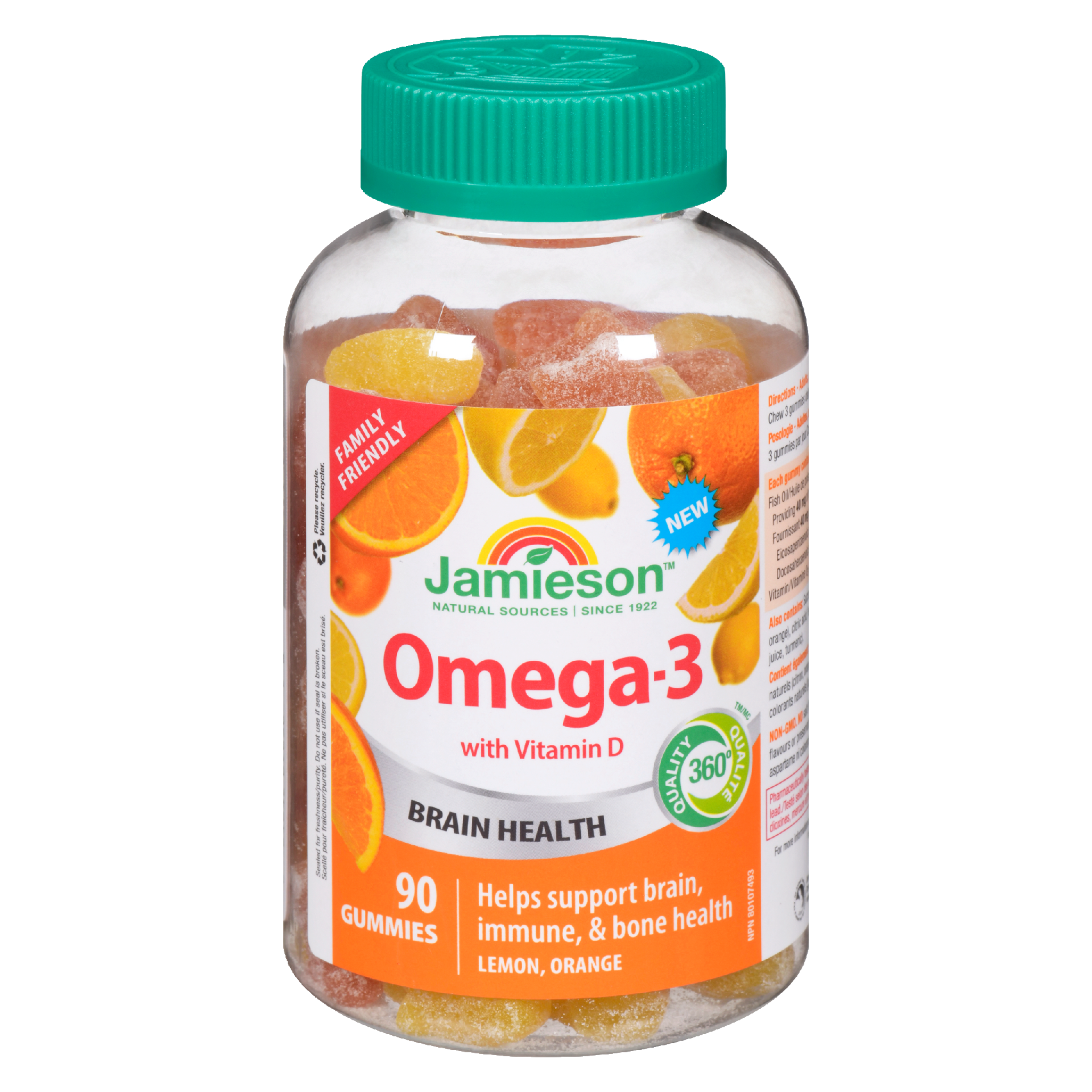 Jamieson Omega-3 Lemon, Orange 90 Gummies