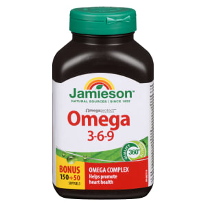Jamieson OmegaProtect Omega 3-6-9 Bonus 150+50 Softgels