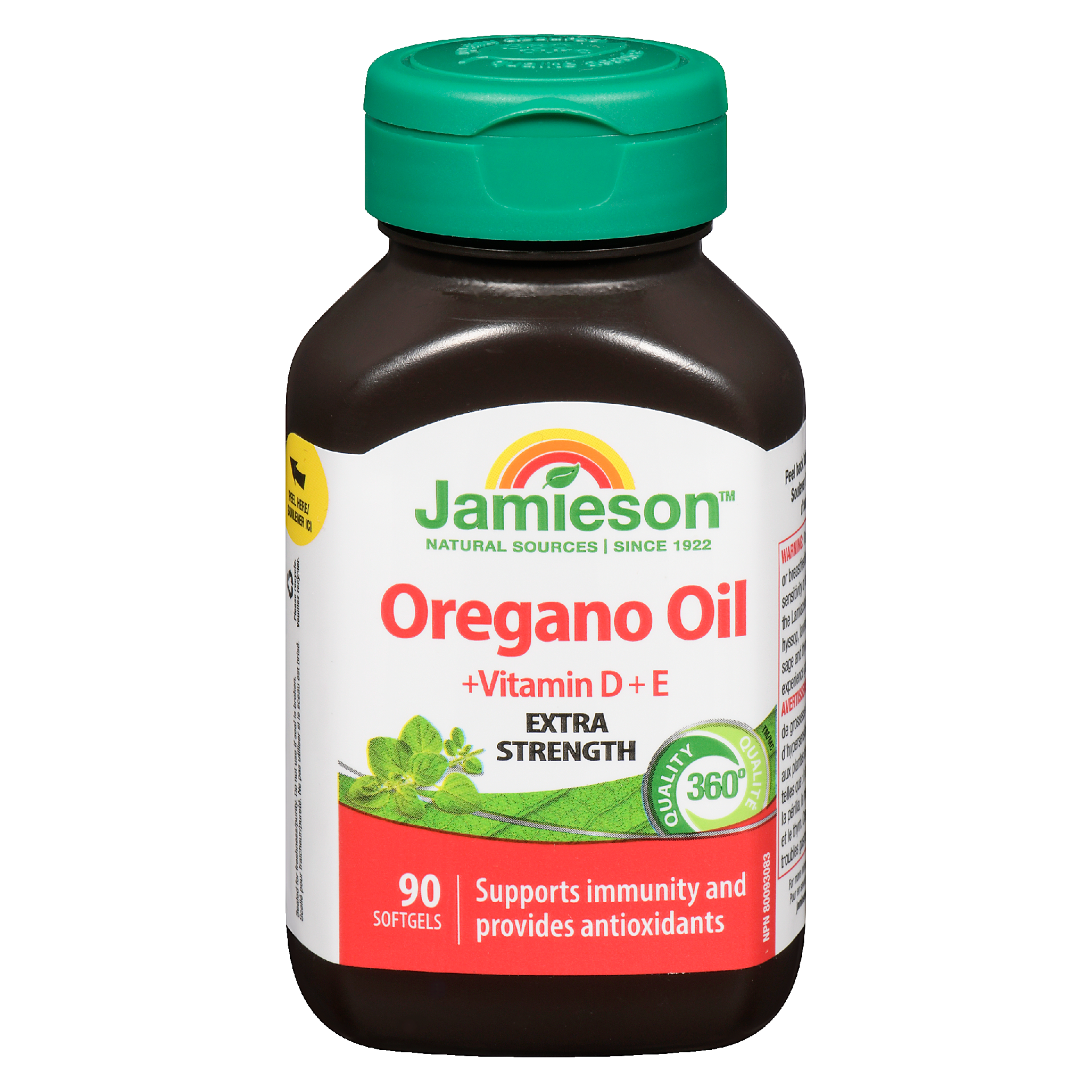 Jamieson Oregano Oil +Vitamin D + E Extra Strength 90 Softgels