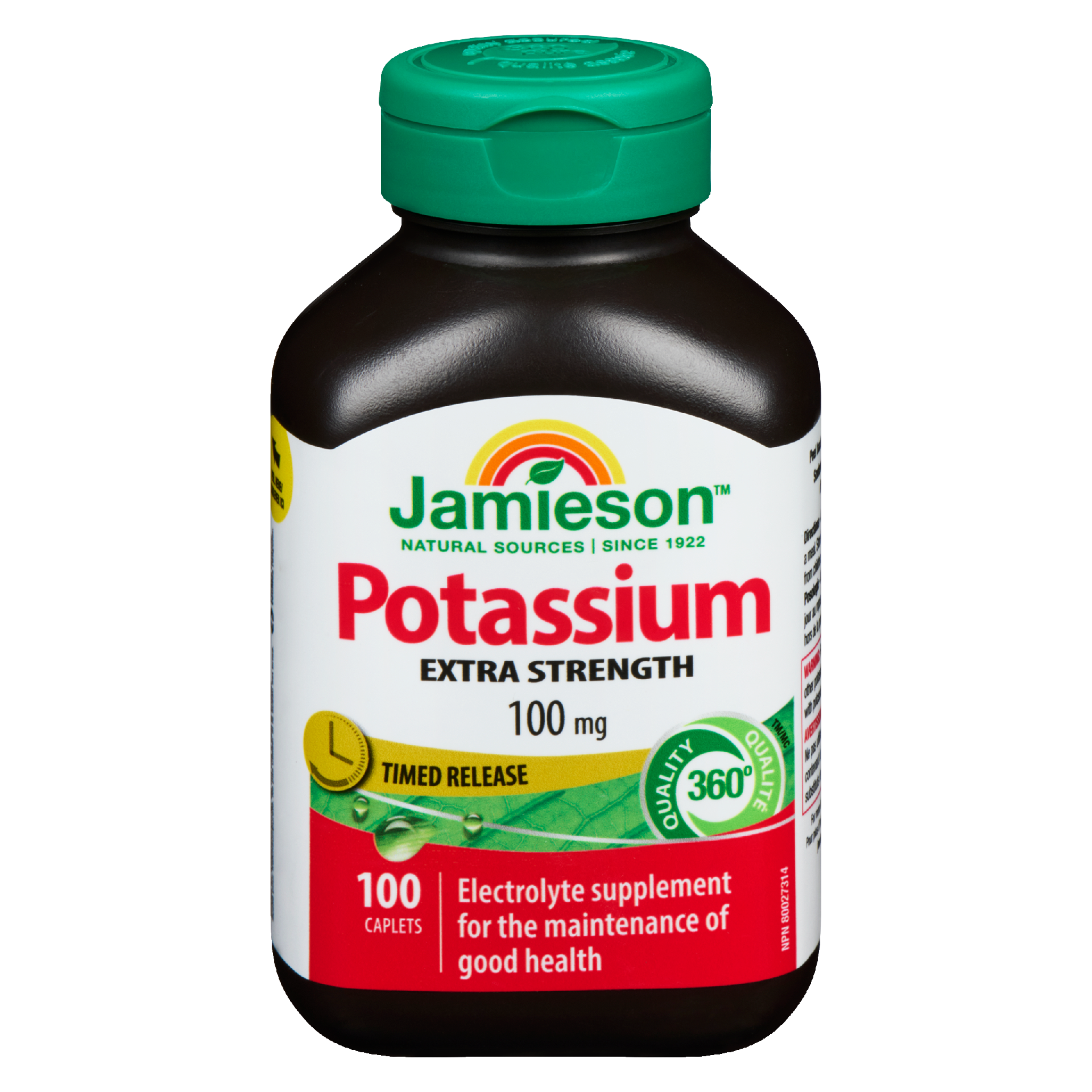 Jamieson Potassium Extra Strength 100 mg 100 Caplets