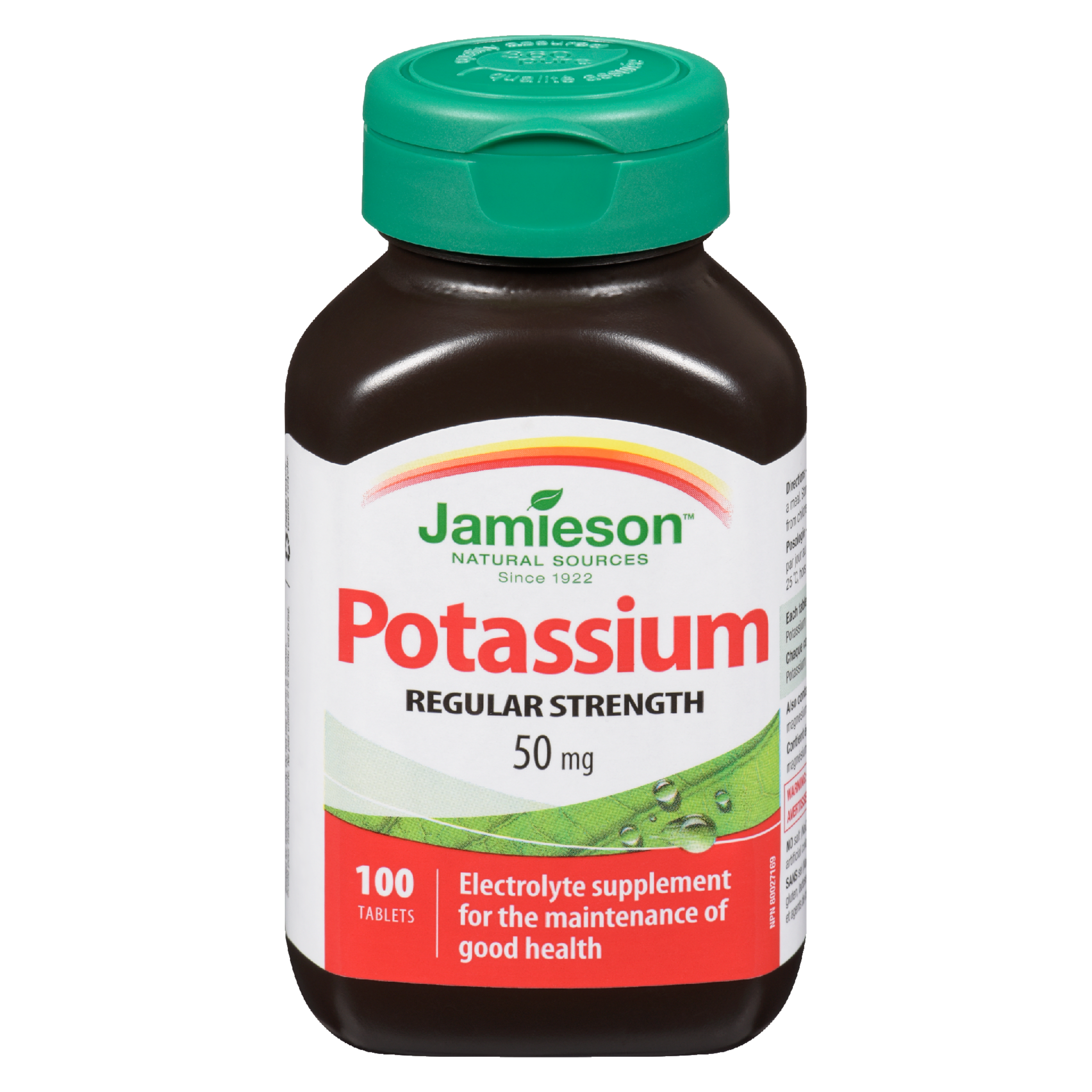 Jamieson Potassium Regular Strength 50 mg 100 Tablets