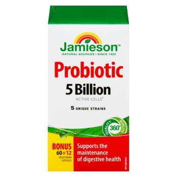 Jamieson Probiotic 5 Billion Bonus 60+12 Vegetarian Capsules