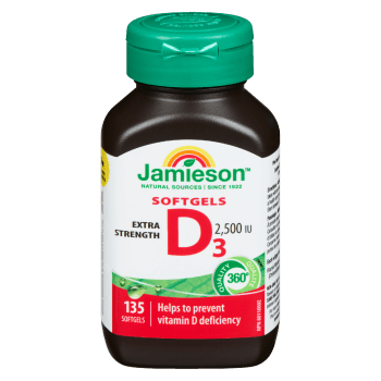 Jamieson Softgels D₃ Extra Strength 2,500 IU 135 Softgels
