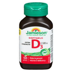 Jamieson Softgels D₃ Extra Strength 2,500 IU 135 Softgels