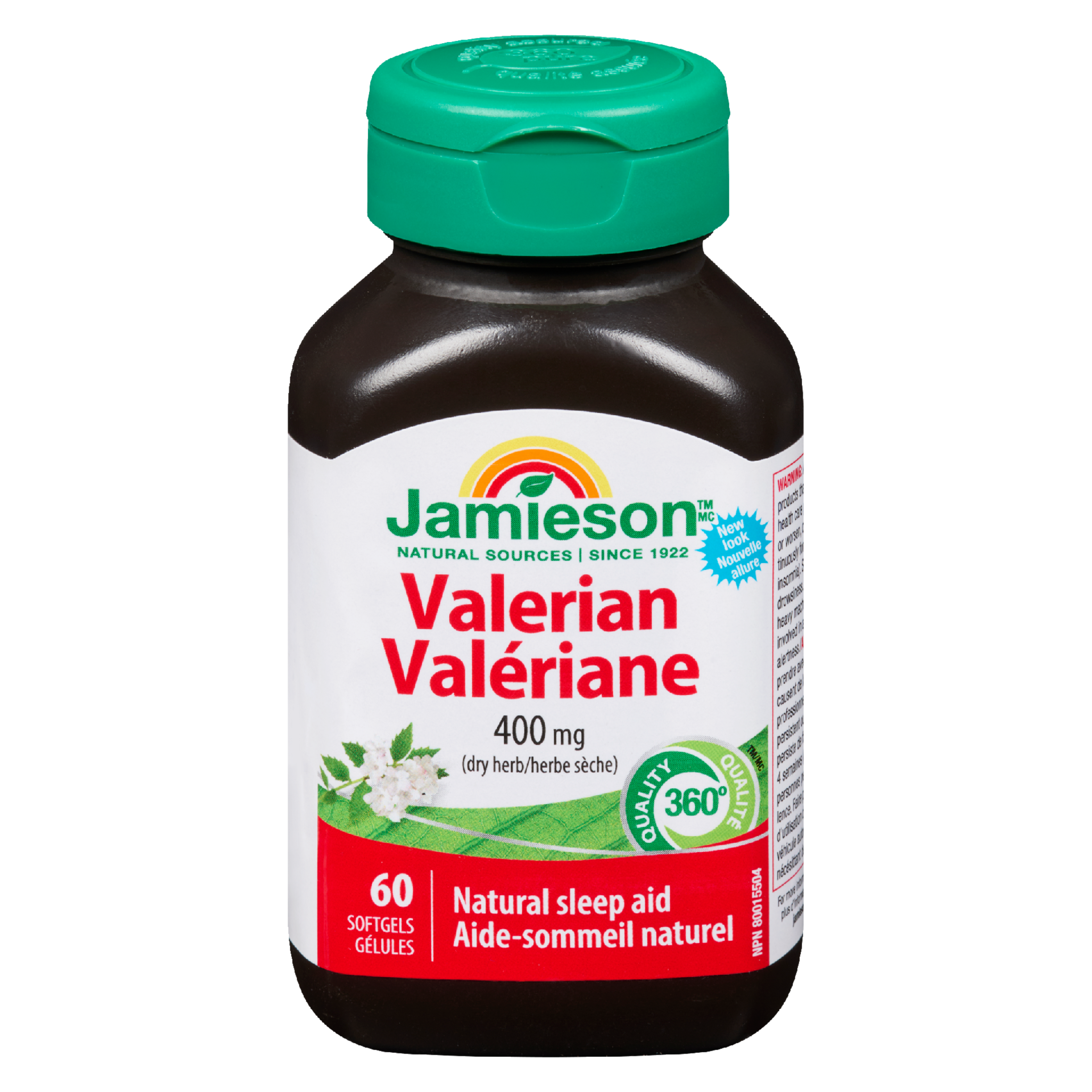 Jamieson Valerian 400 mg Dry Herb 60 Softgels