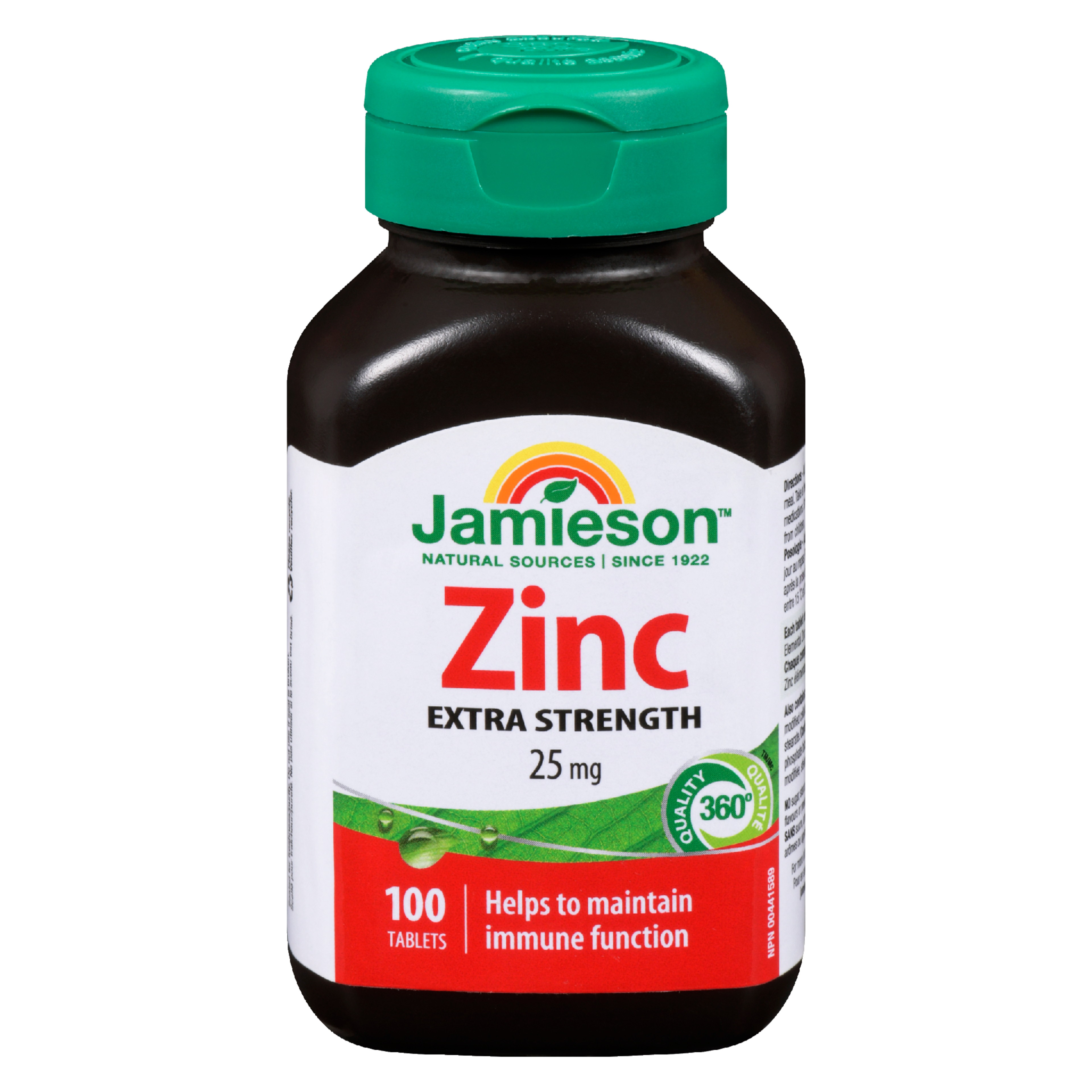 Jamieson Zinc Extra Strength 25 mg 100 Tablets