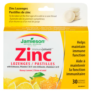Jamieson Zinc Lozenges Honey Lemon 30 Lozenges