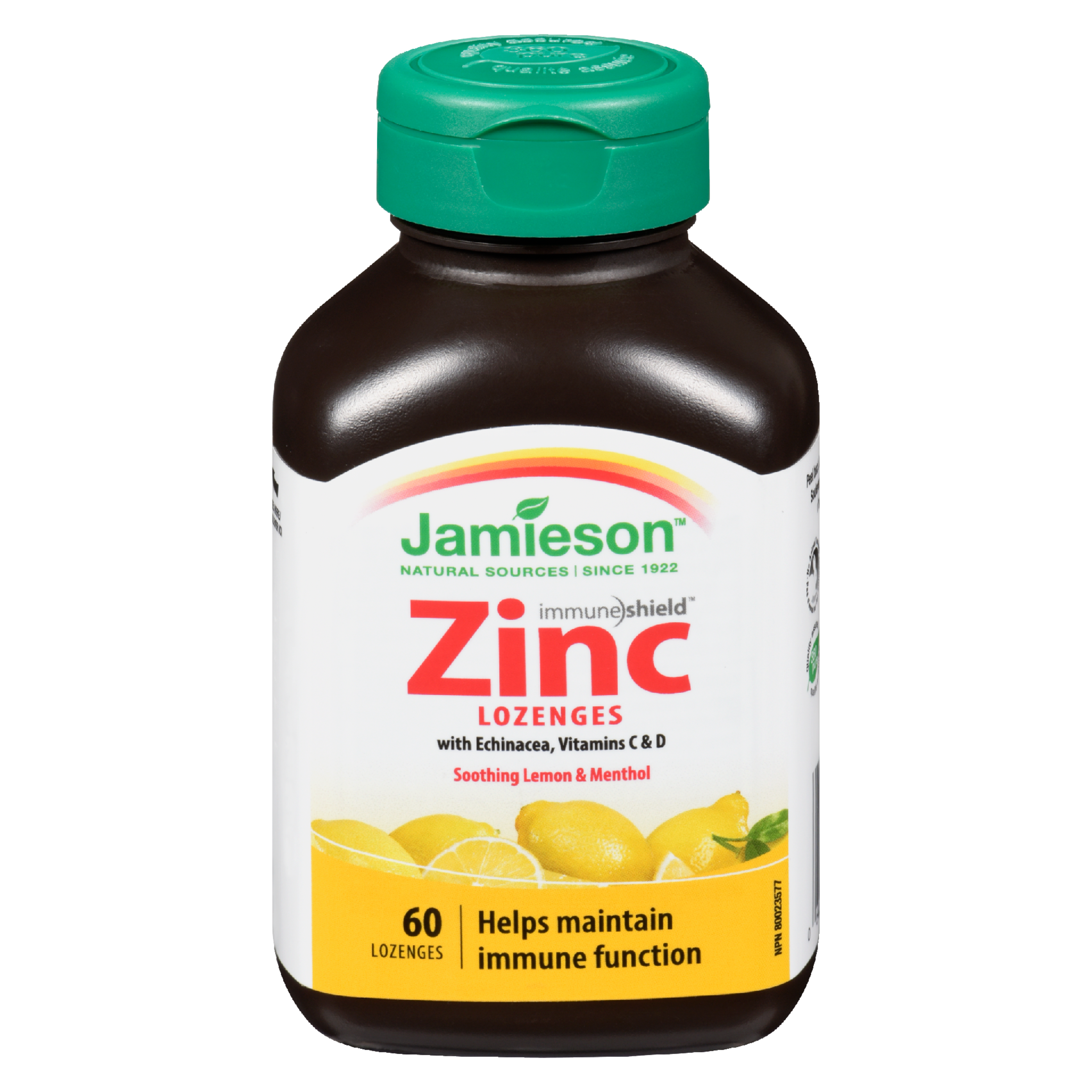 Jamieson Zinc Lozenges Soothing Lemon & Menthol 60 Lozenges
