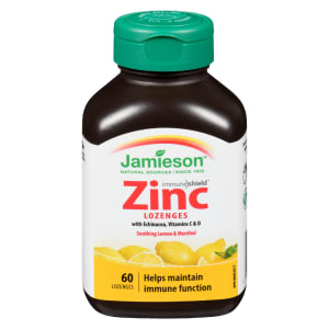 Jamieson Zinc Lozenges Soothing Lemon & Menthol 60 Lozenges