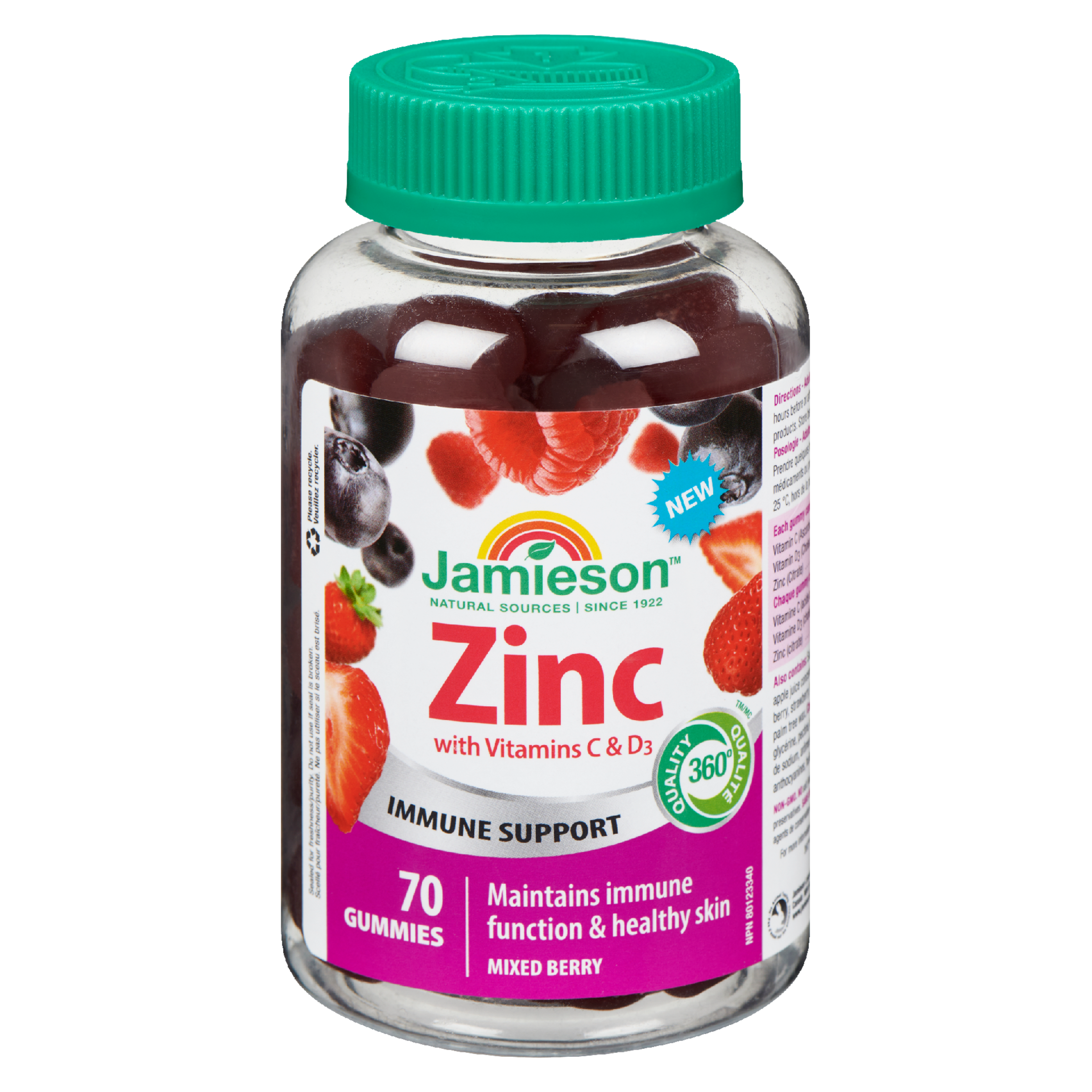 Jamieson Zinc Mixed Berry 70 Gummies