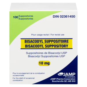 JAMP Pharma Bisacodyl Suppository 10 mg 100 Suppositories