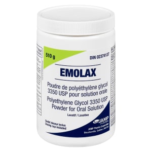JAMP Pharma Emolax Polyethylene Glycol 3350 USP Powder For Oral Solution Laxative 510 g