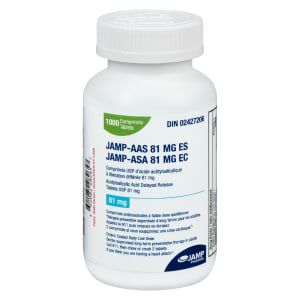 JAMP Pharma JAMP-ASA 81 mg EC 1000 Tablets